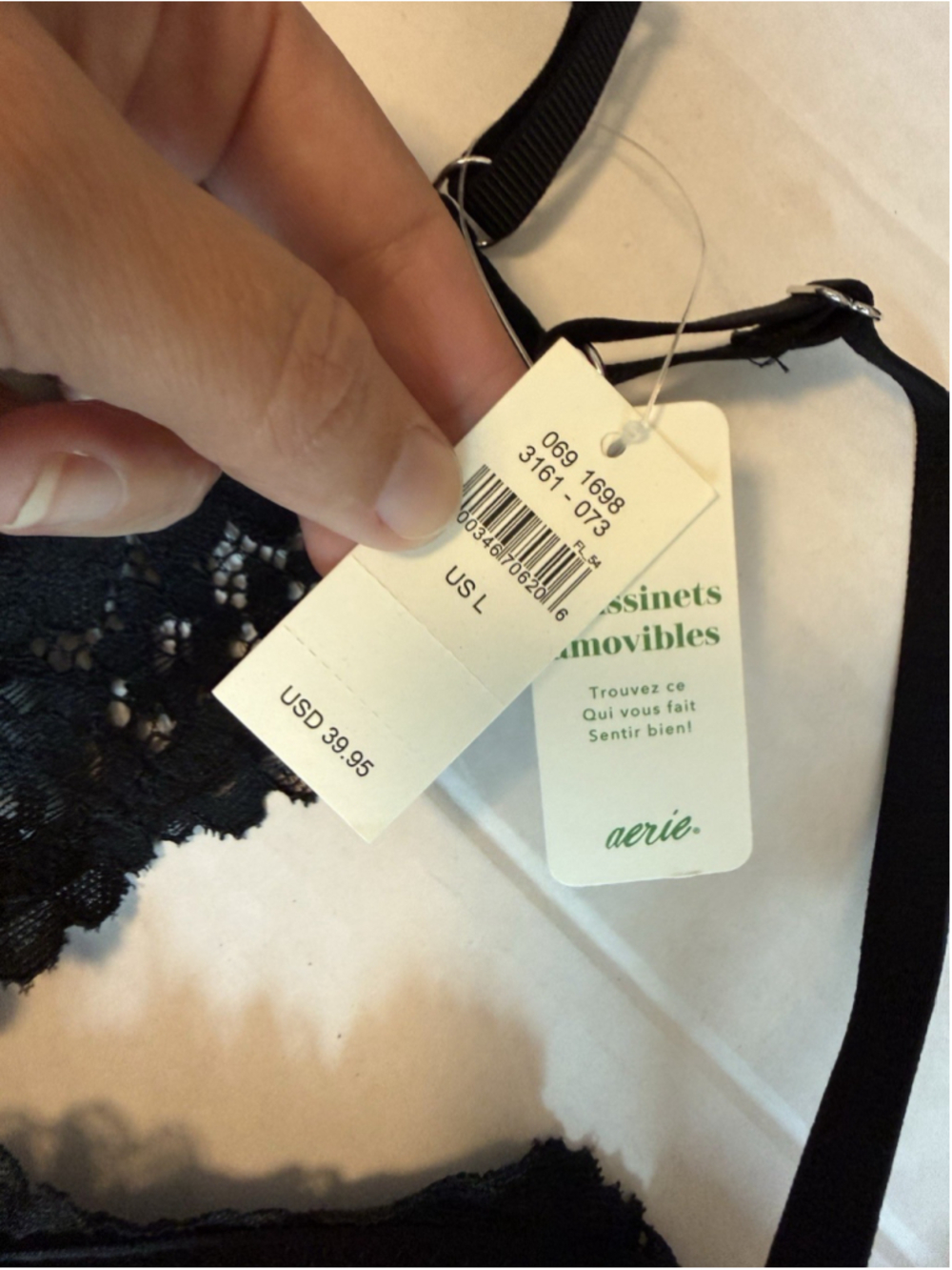 NWT Lot Of 2 Aerie Lace Bralettes Black And Pink - Picture 5 of 5